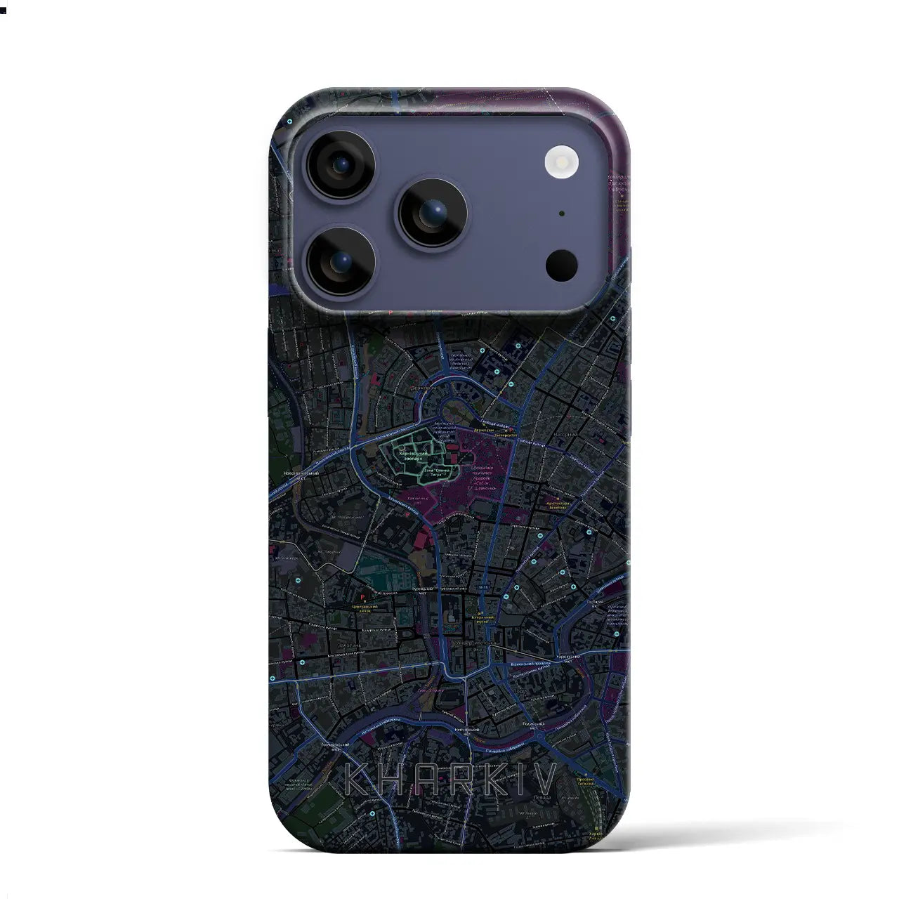 【ハルキウ(ウクライナ)】地図柄iPhoneケース(バックカバータイプ)