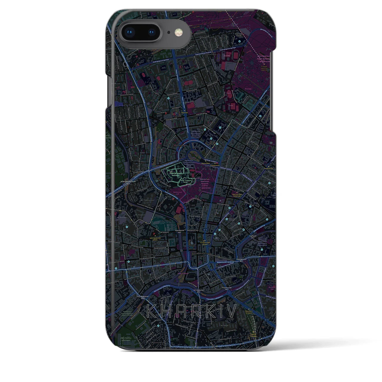 【ハルキウ(ウクライナ)】地図柄iPhoneケース(バックカバータイプ)
