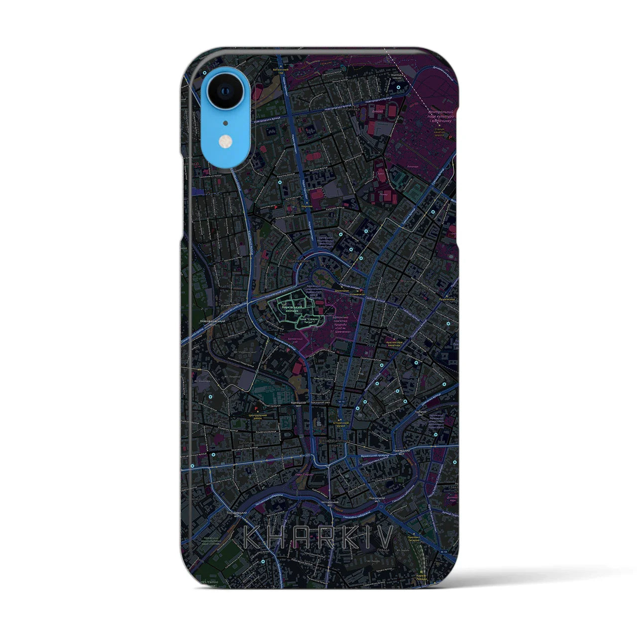 【ハルキウ(ウクライナ)】地図柄iPhoneケース(バックカバータイプ)