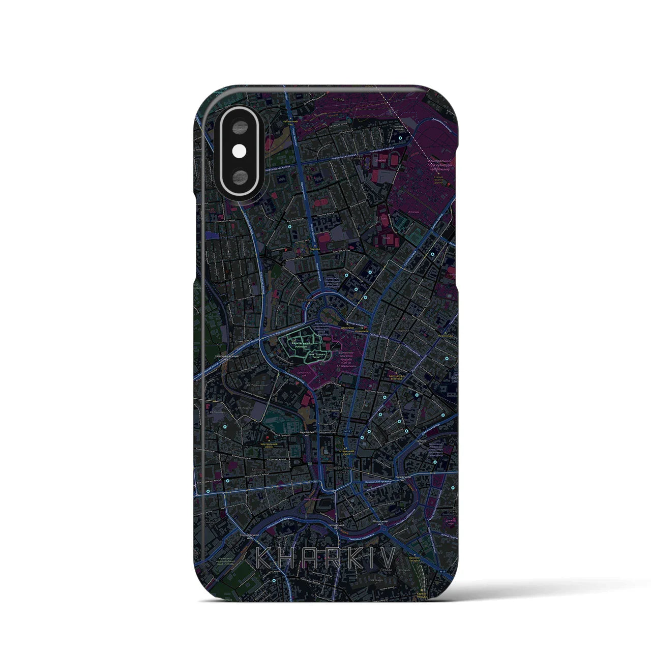 【ハルキウ(ウクライナ)】地図柄iPhoneケース(バックカバータイプ)