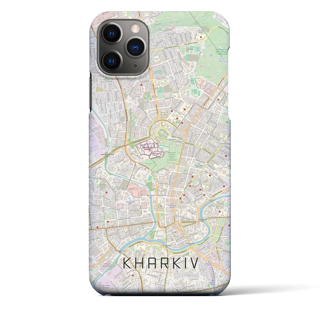 【ハルキウ(ウクライナ)】地図柄iPhoneケース(バックカバータイプ)