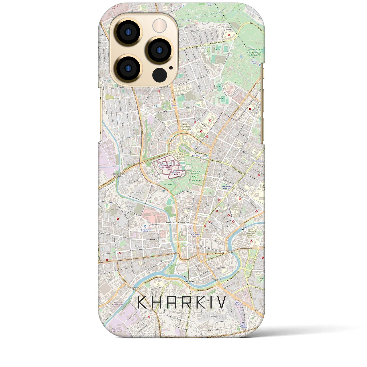 【ハルキウ(ウクライナ)】地図柄iPhoneケース(バックカバータイプ)