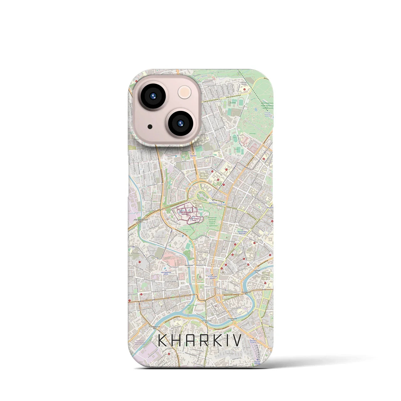 【ハルキウ(ウクライナ)】地図柄iPhoneケース(バックカバータイプ)