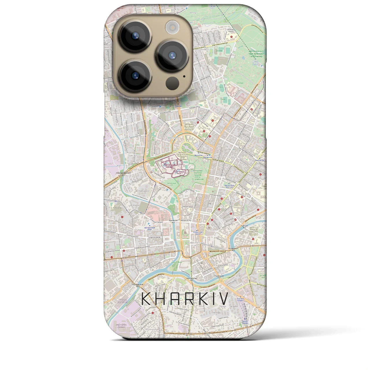 【ハルキウ(ウクライナ)】地図柄iPhoneケース(バックカバータイプ)