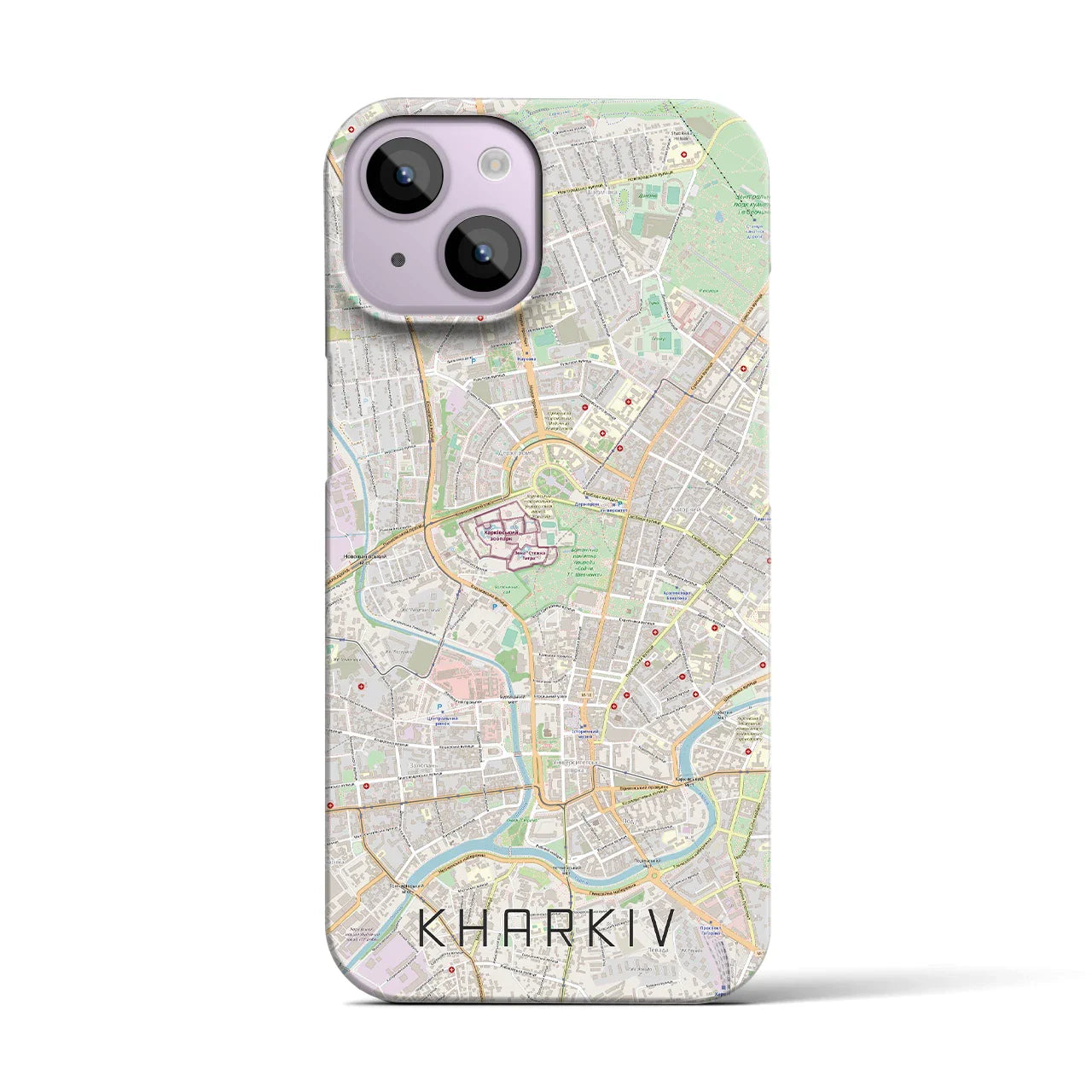 【ハルキウ(ウクライナ)】地図柄iPhoneケース(バックカバータイプ)