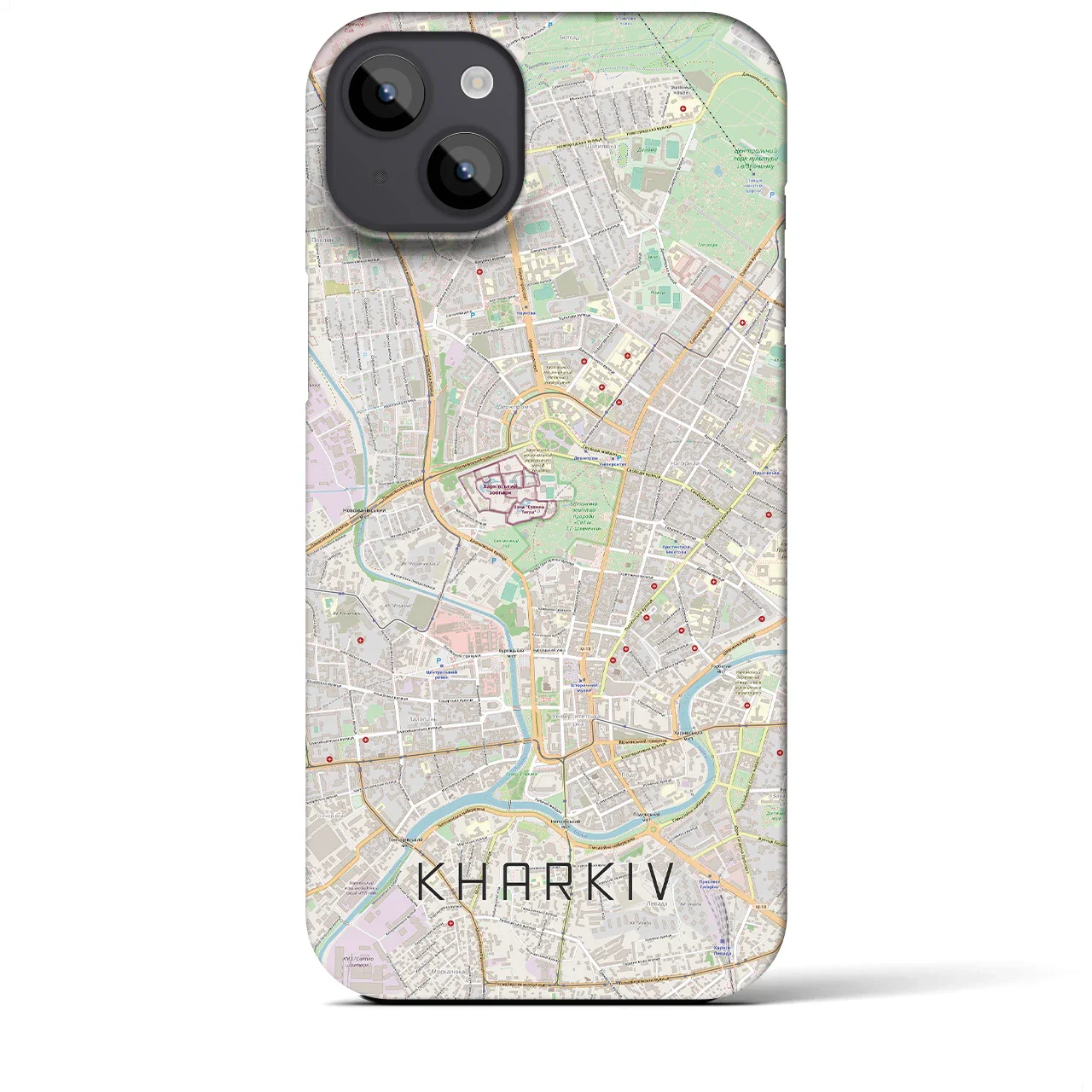 【ハルキウ(ウクライナ)】地図柄iPhoneケース(バックカバータイプ)