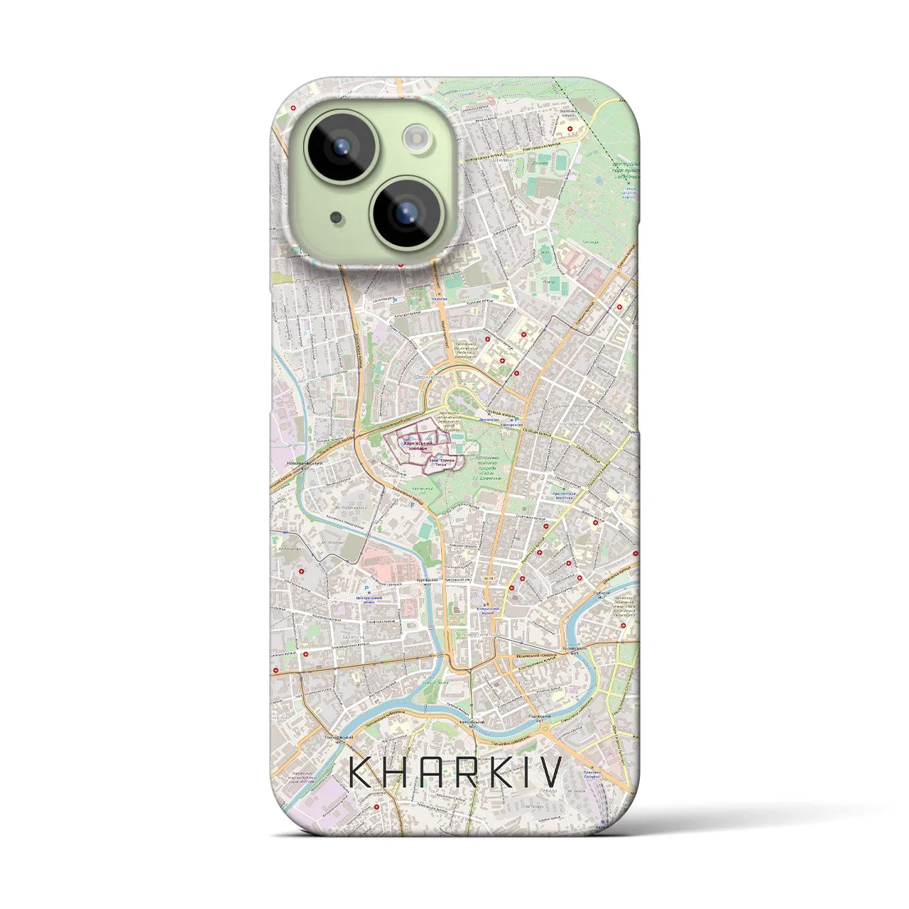 【ハルキウ(ウクライナ)】地図柄iPhoneケース(バックカバータイプ)