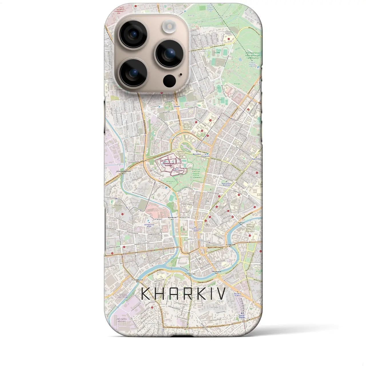 【ハルキウ(ウクライナ)】地図柄iPhoneケース(バックカバータイプ)