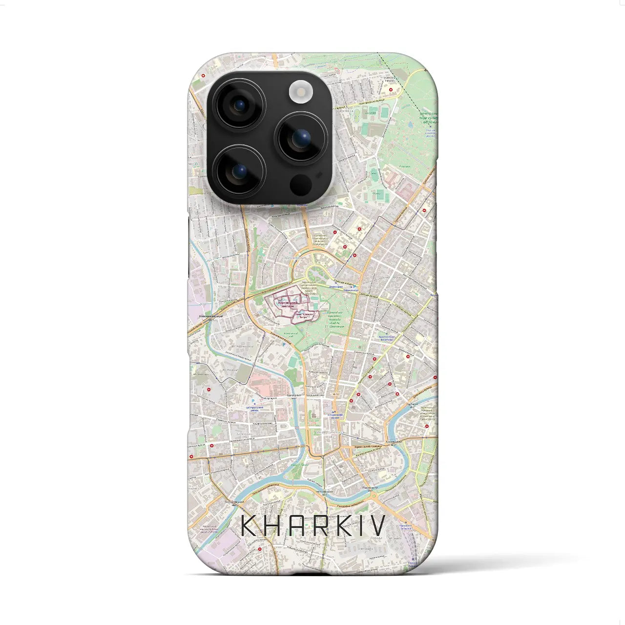 【ハルキウ(ウクライナ)】地図柄iPhoneケース(バックカバータイプ)