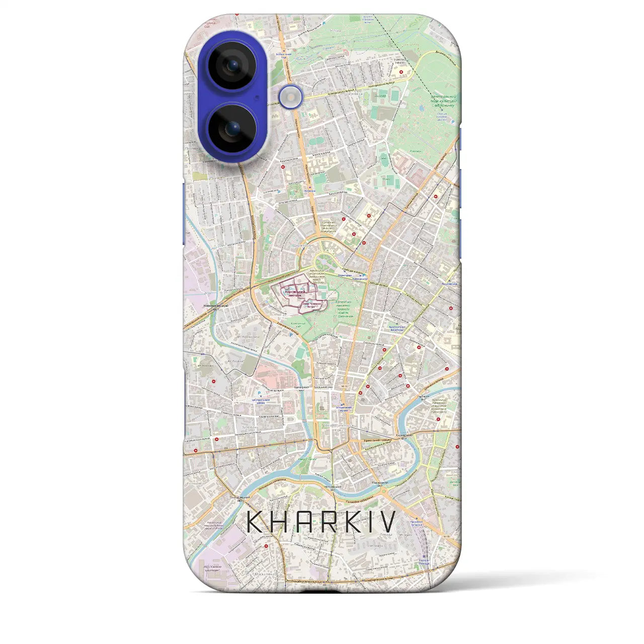 【ハルキウ(ウクライナ)】地図柄iPhoneケース(バックカバータイプ)ナチュラル・iPhone 16 Pro Max 用