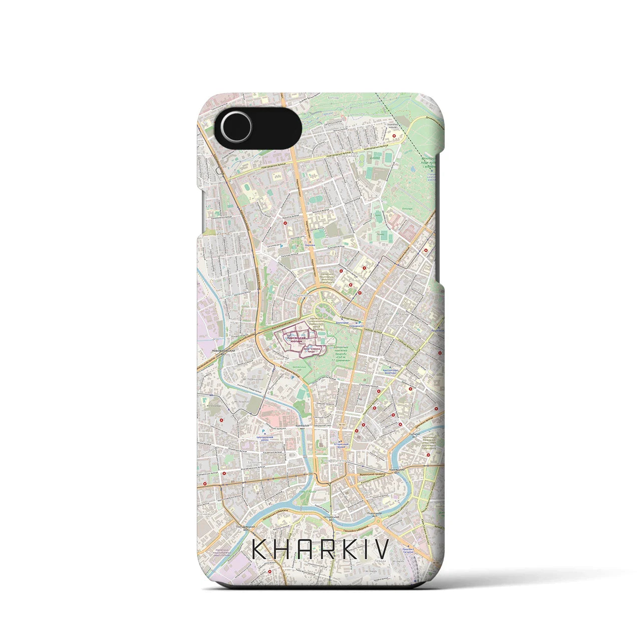 【ハルキウ(ウクライナ)】地図柄iPhoneケース(バックカバータイプ)