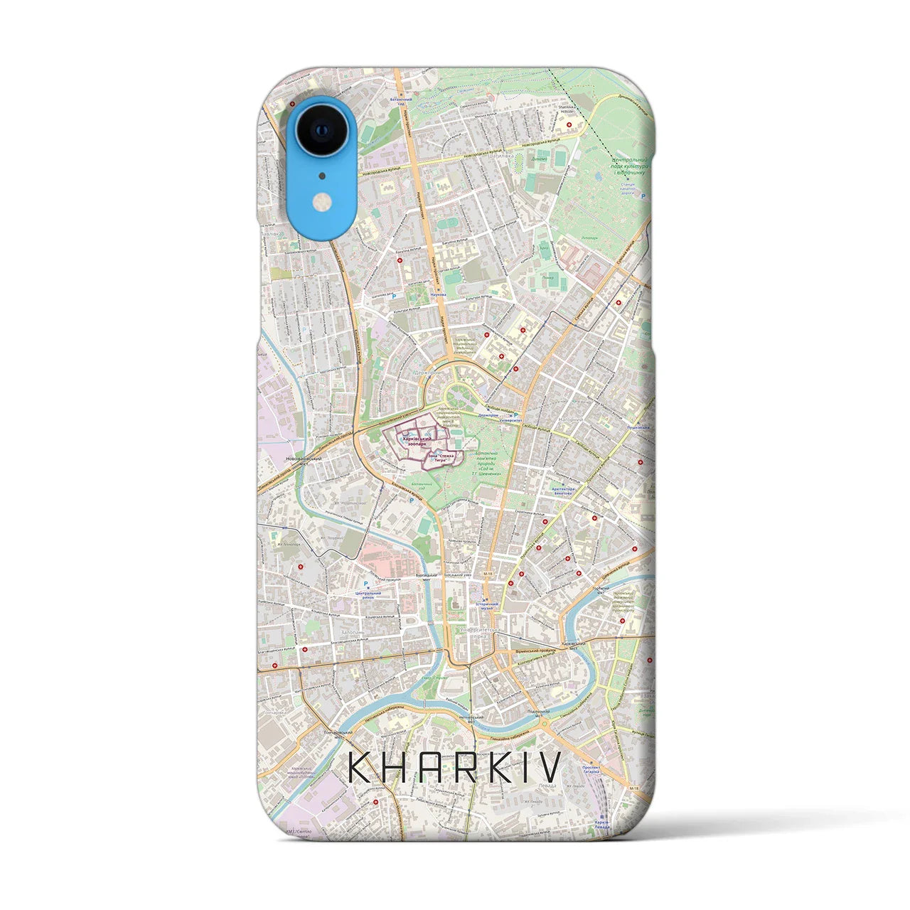 【ハルキウ(ウクライナ)】地図柄iPhoneケース(バックカバータイプ)