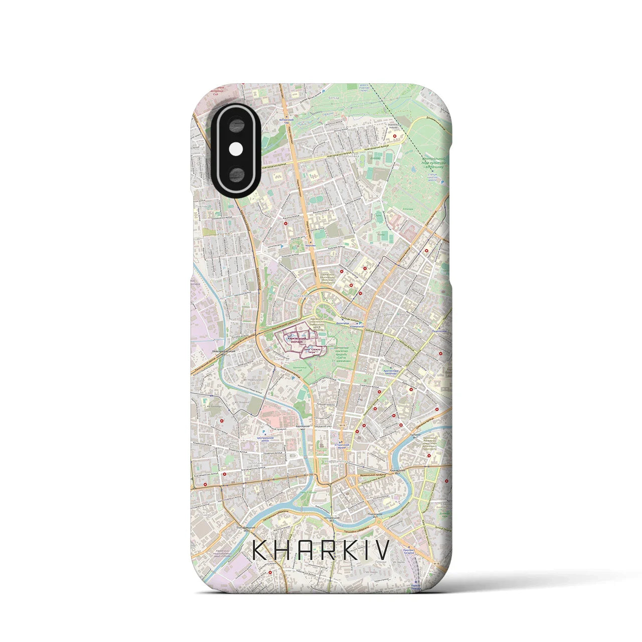 【ハルキウ(ウクライナ)】地図柄iPhoneケース(バックカバータイプ)