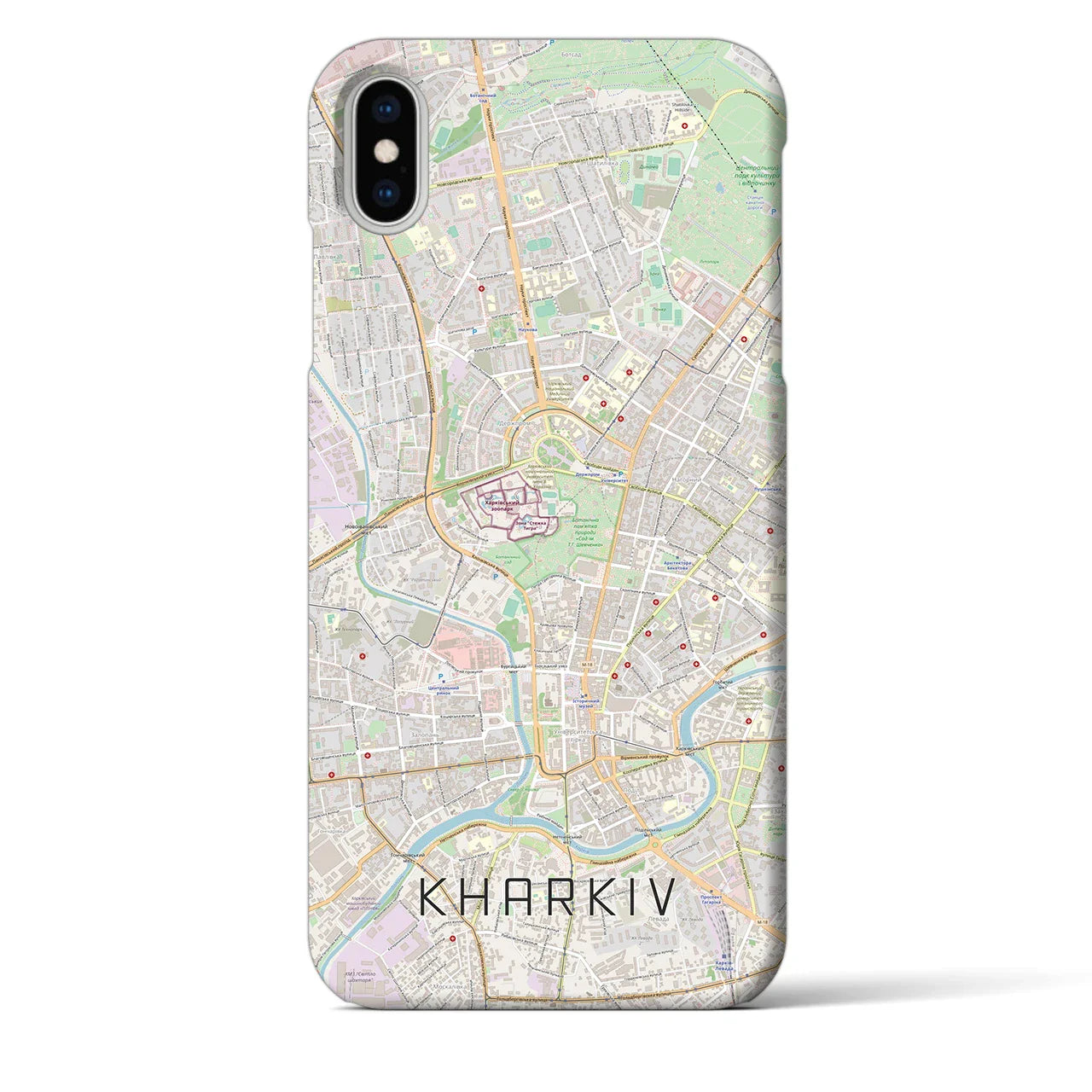 【ハルキウ(ウクライナ)】地図柄iPhoneケース(バックカバータイプ)