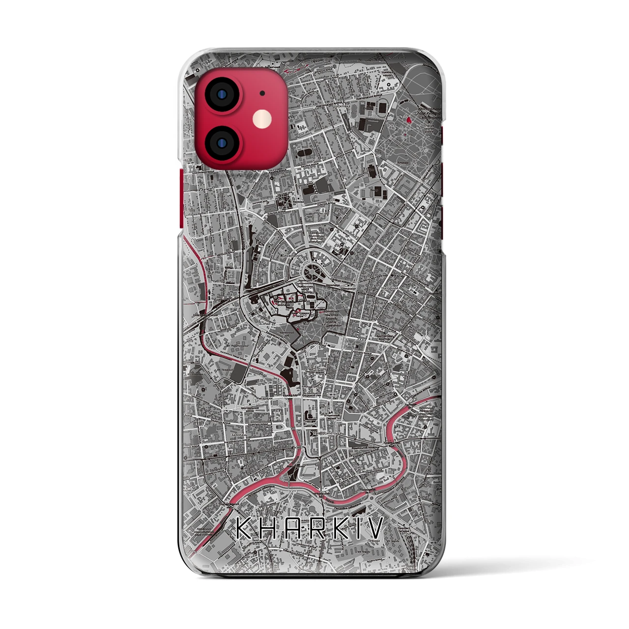 【ハルキウ(ウクライナ)】地図柄iPhoneケース(クリアタイプ)