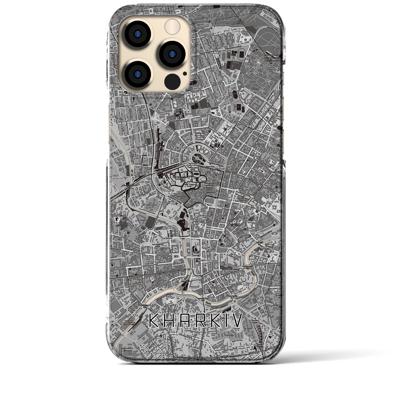 【ハルキウ(ウクライナ)】地図柄iPhoneケース(クリアタイプ)