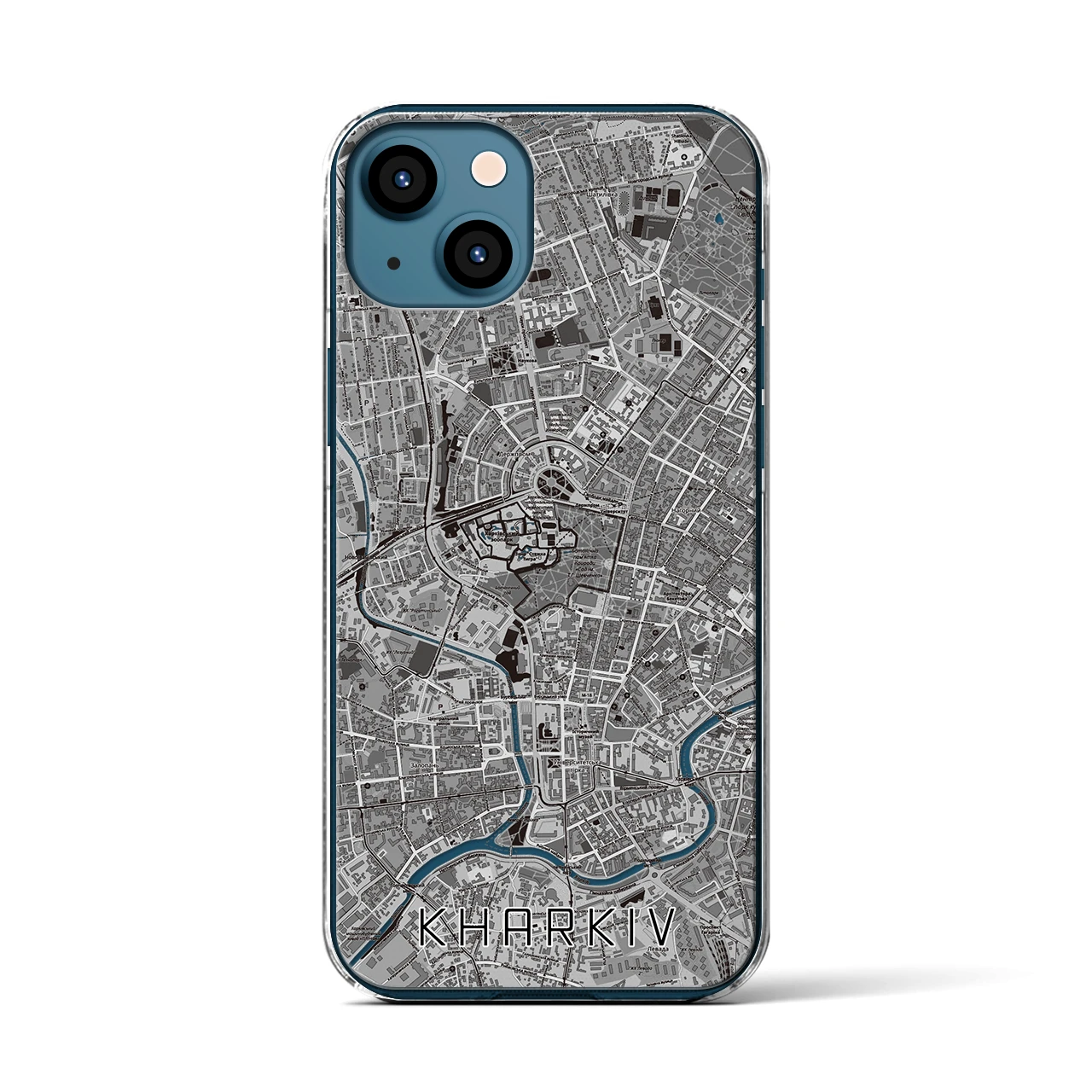 【ハルキウ(ウクライナ)】地図柄iPhoneケース(クリアタイプ)