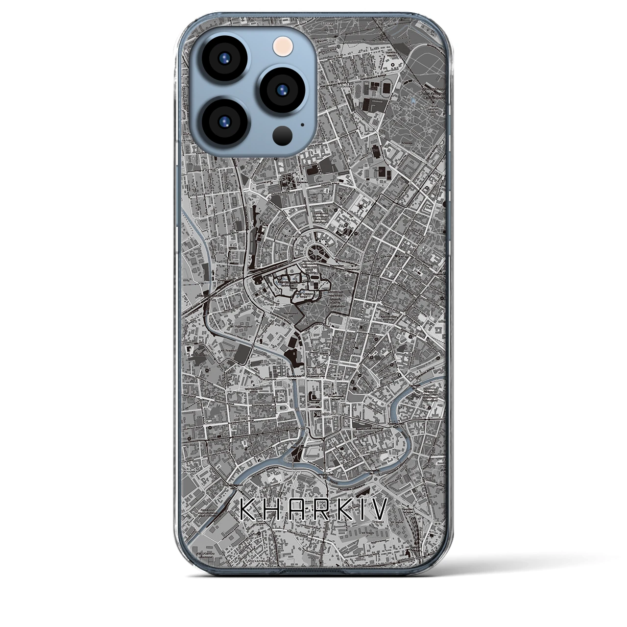 【ハルキウ(ウクライナ)】地図柄iPhoneケース(クリアタイプ)