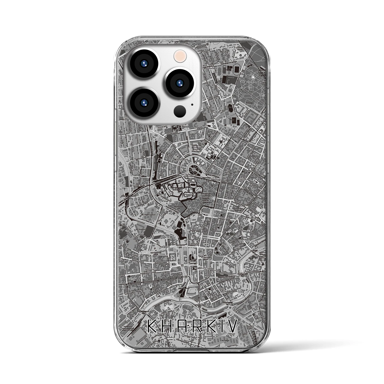 【ハルキウ(ウクライナ)】地図柄iPhoneケース(クリアタイプ)