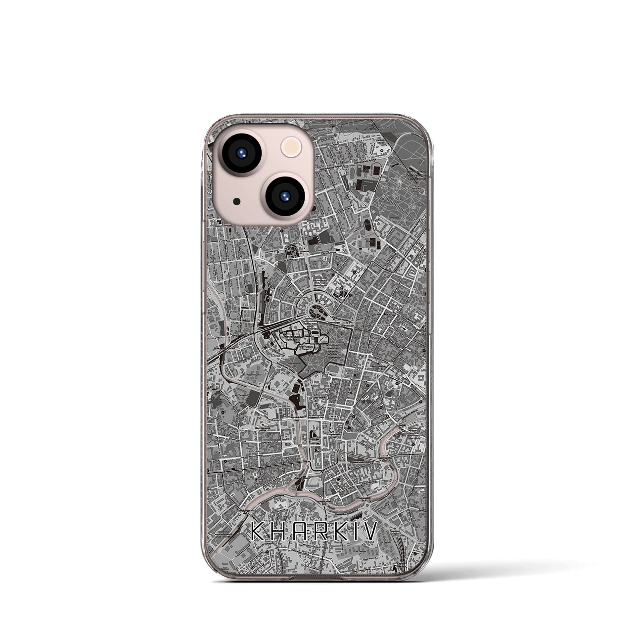 【ハルキウ(ウクライナ)】地図柄iPhoneケース(クリアタイプ)