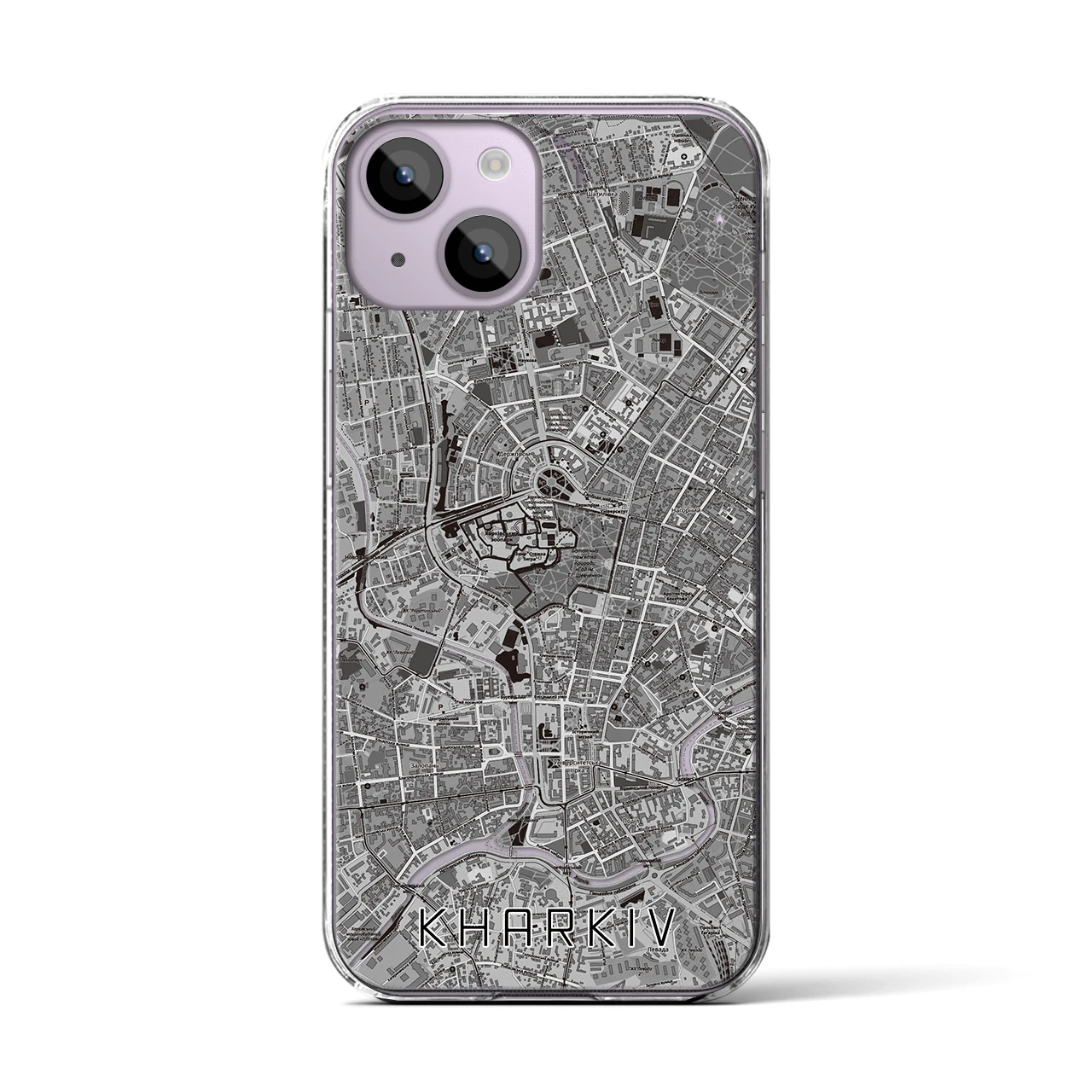 【ハルキウ(ウクライナ)】地図柄iPhoneケース(クリアタイプ)