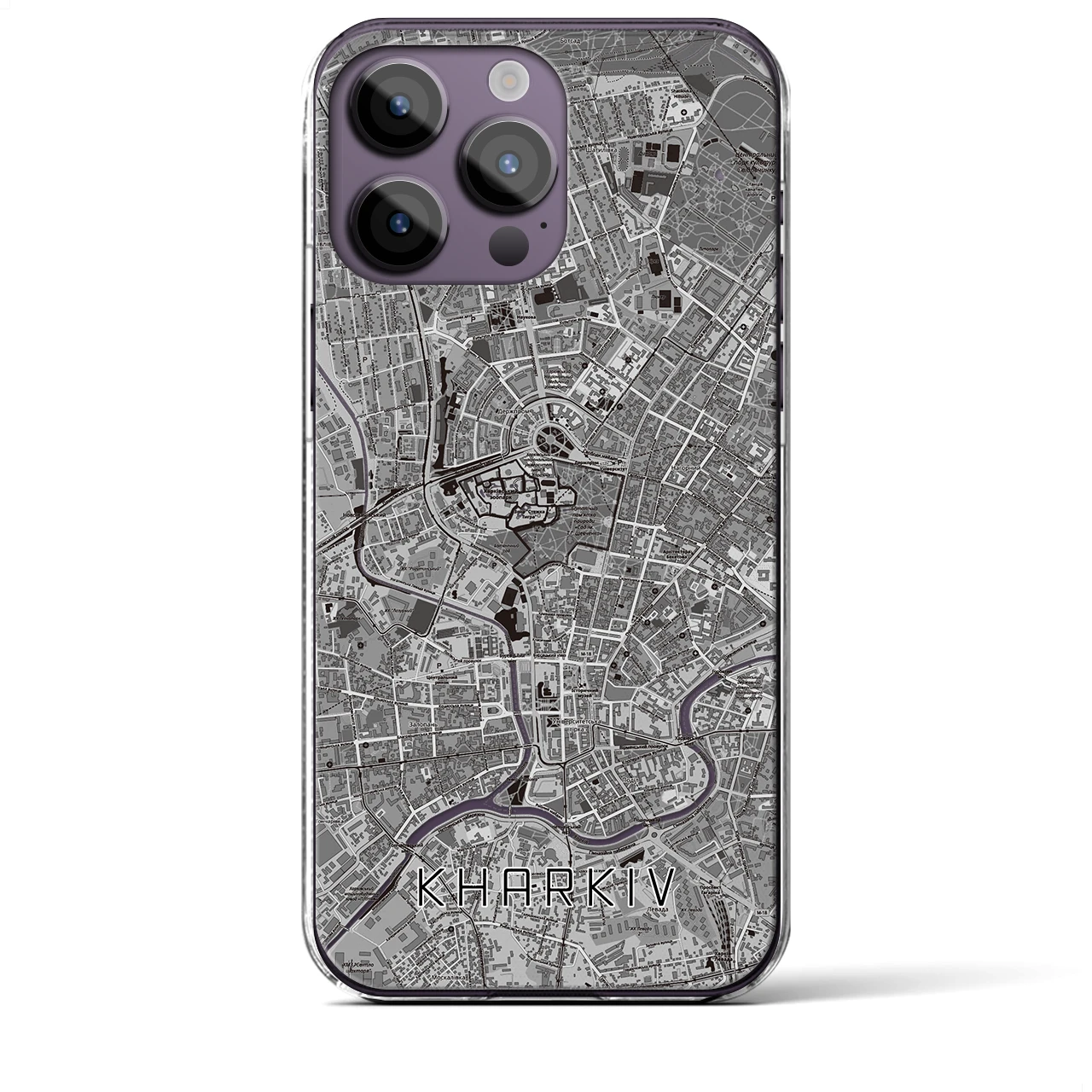 【ハルキウ(ウクライナ)】地図柄iPhoneケース(クリアタイプ)