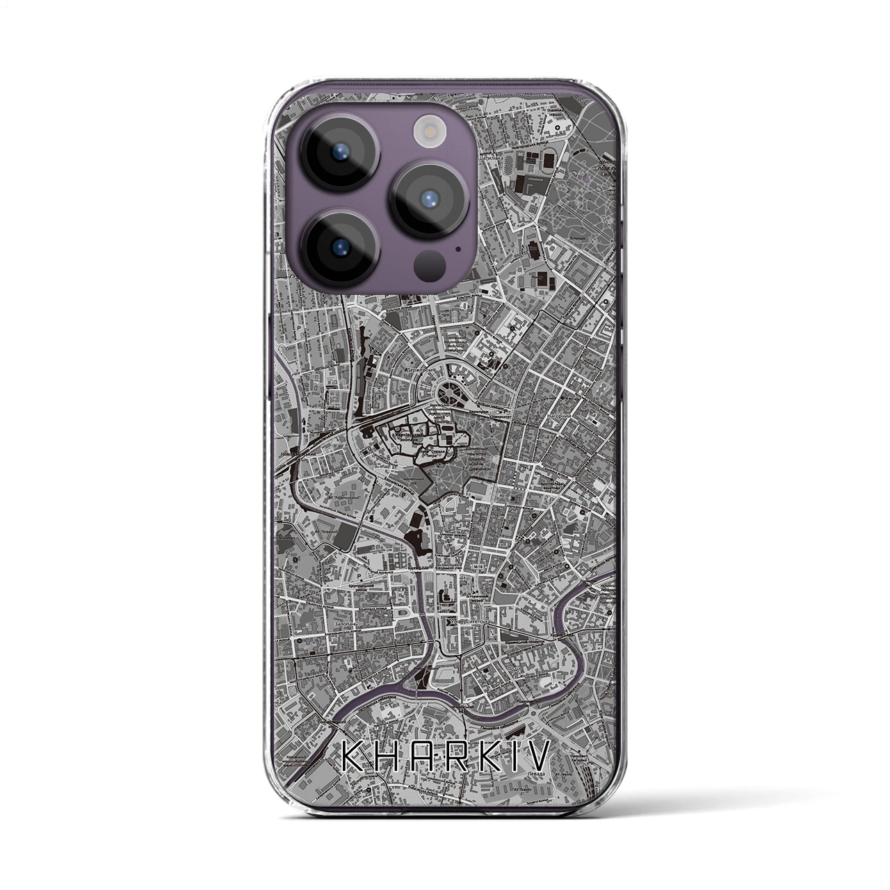 【ハルキウ(ウクライナ)】地図柄iPhoneケース(クリアタイプ)