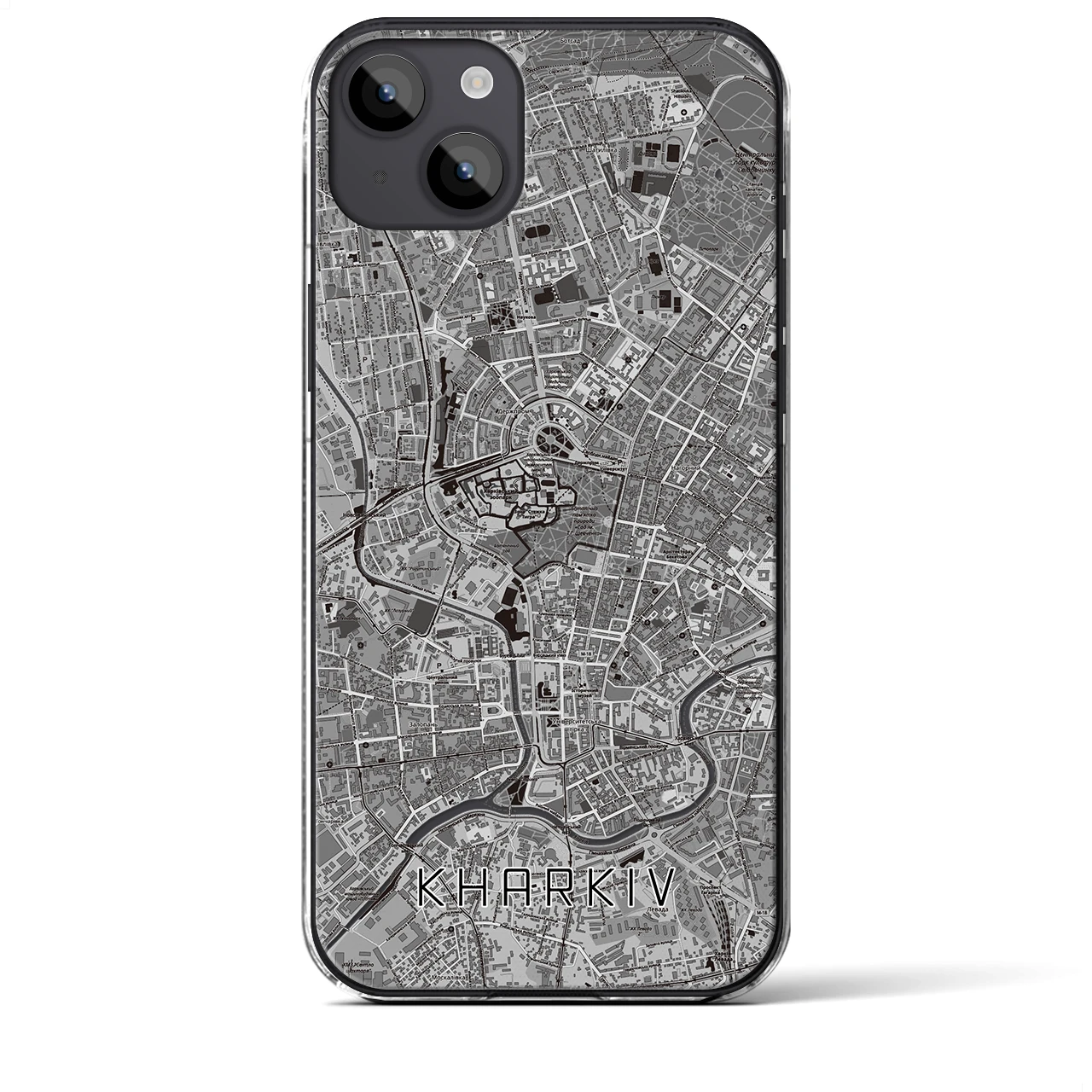 【ハルキウ(ウクライナ)】地図柄iPhoneケース(クリアタイプ)