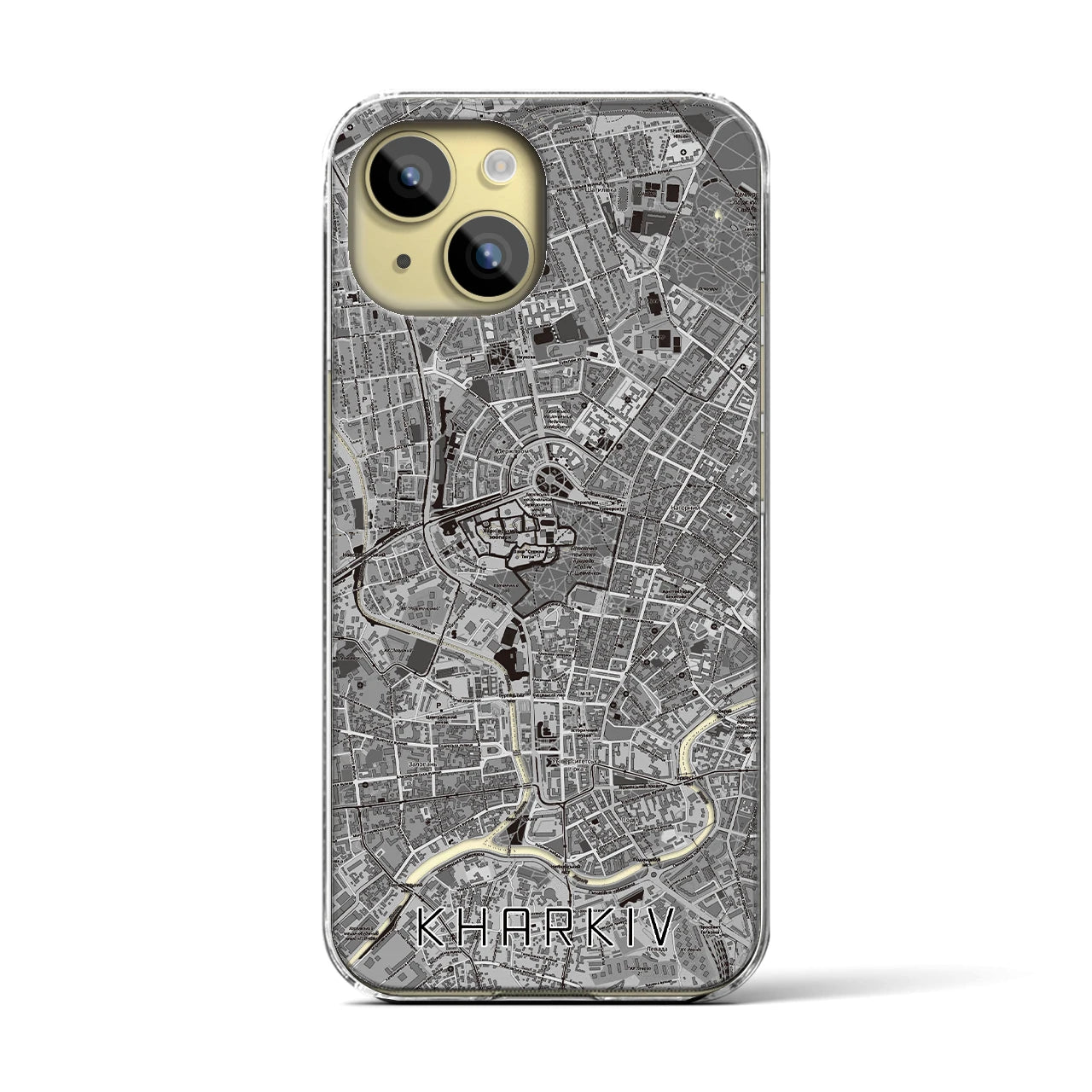 【ハルキウ(ウクライナ)】地図柄iPhoneケース(クリアタイプ)