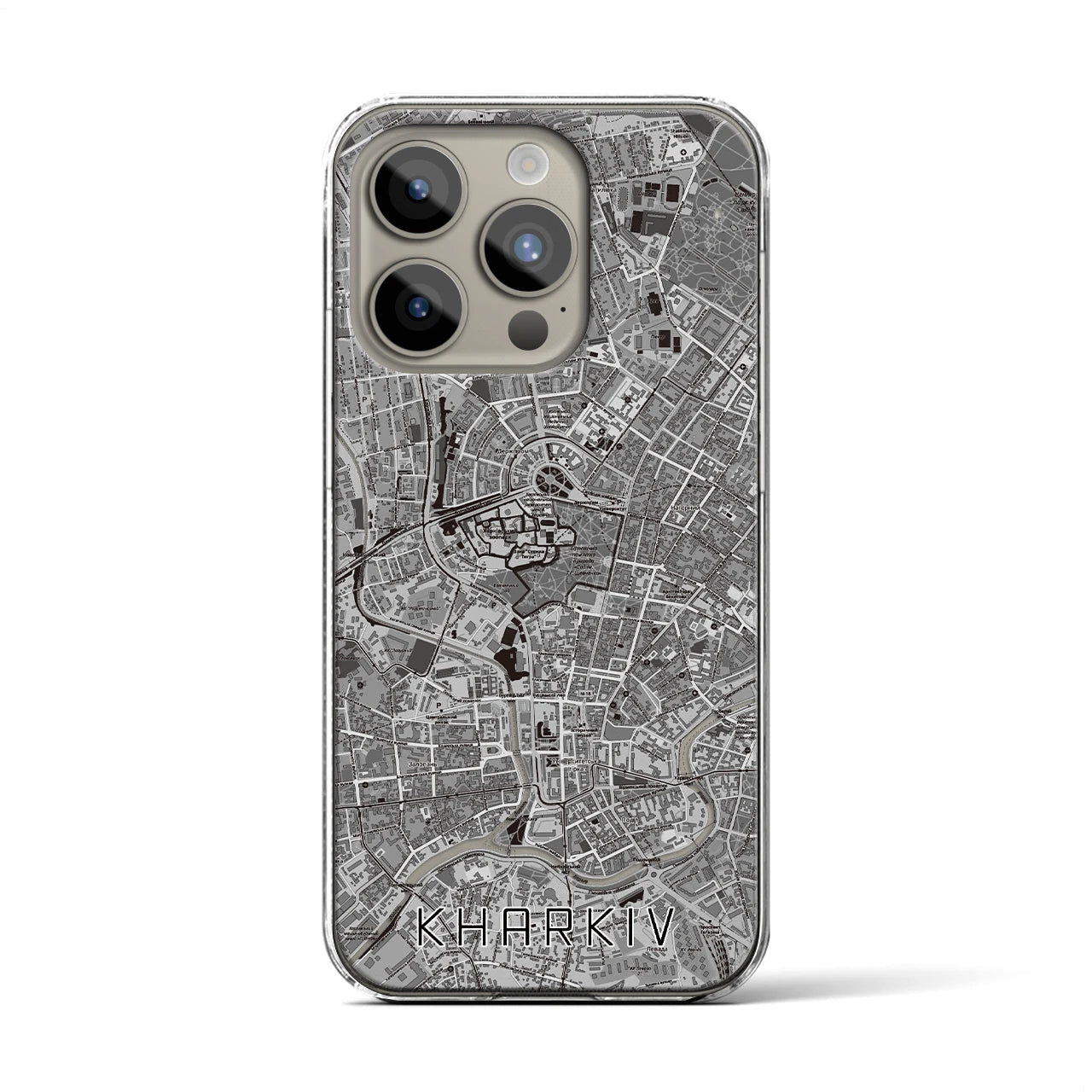 【ハルキウ(ウクライナ)】地図柄iPhoneケース(クリアタイプ)