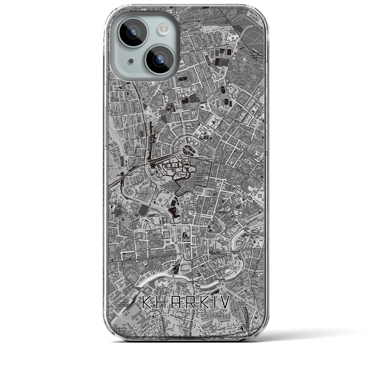 【ハルキウ(ウクライナ)】地図柄iPhoneケース(クリアタイプ)