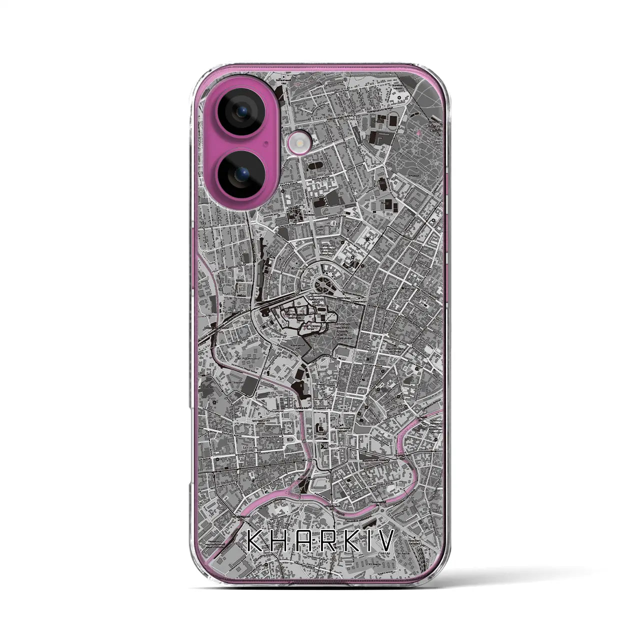 【ハルキウ(ウクライナ)】地図柄iPhoneケース(クリアタイプ)