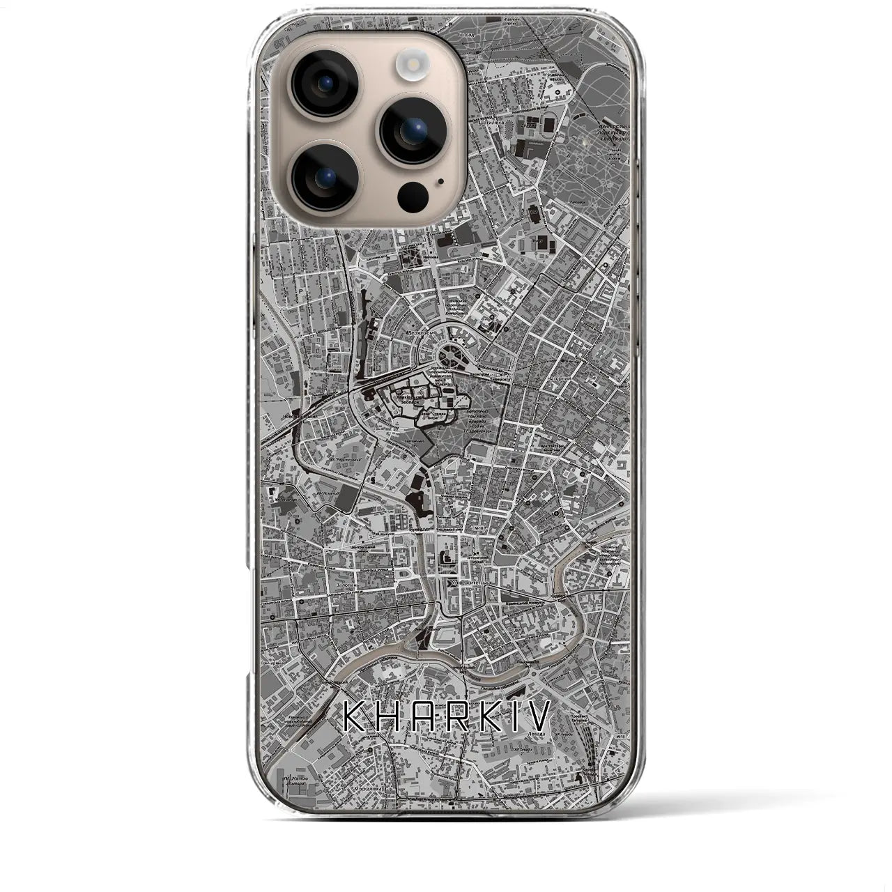 【ハルキウ(ウクライナ)】地図柄iPhoneケース(クリアタイプ)