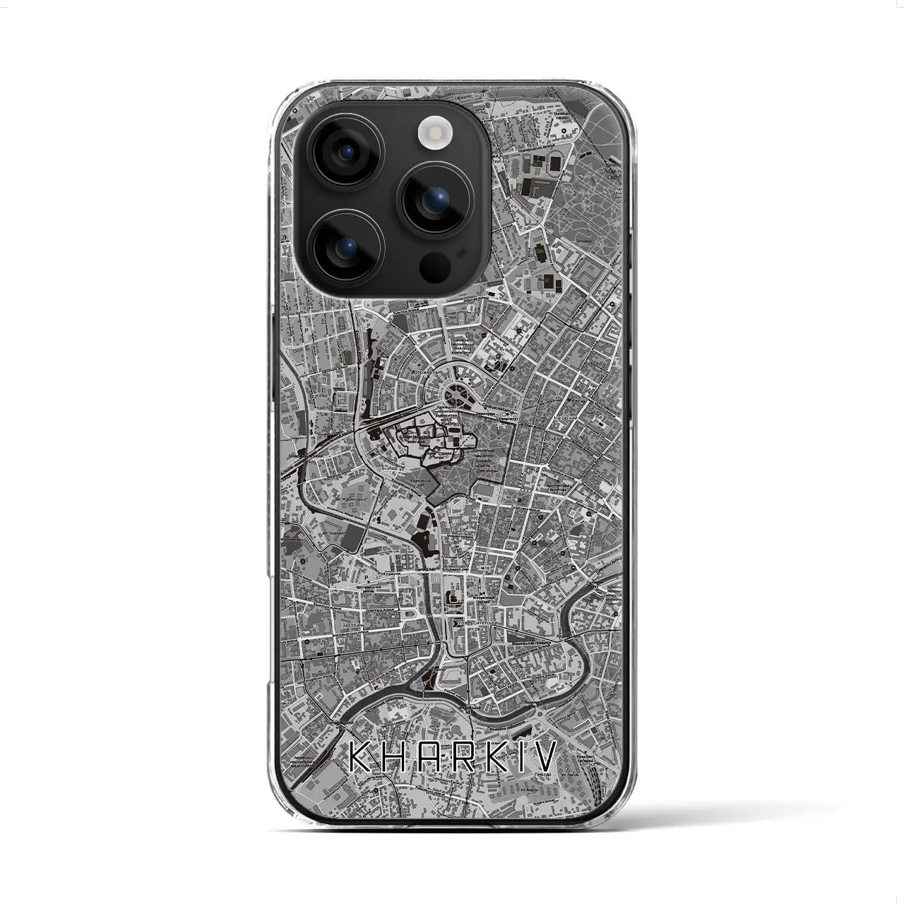 【ハルキウ(ウクライナ)】地図柄iPhoneケース(クリアタイプ)
