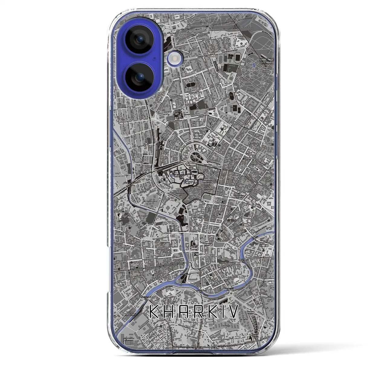 【ハルキウ(ウクライナ)】地図柄iPhoneケース(クリアタイプ)