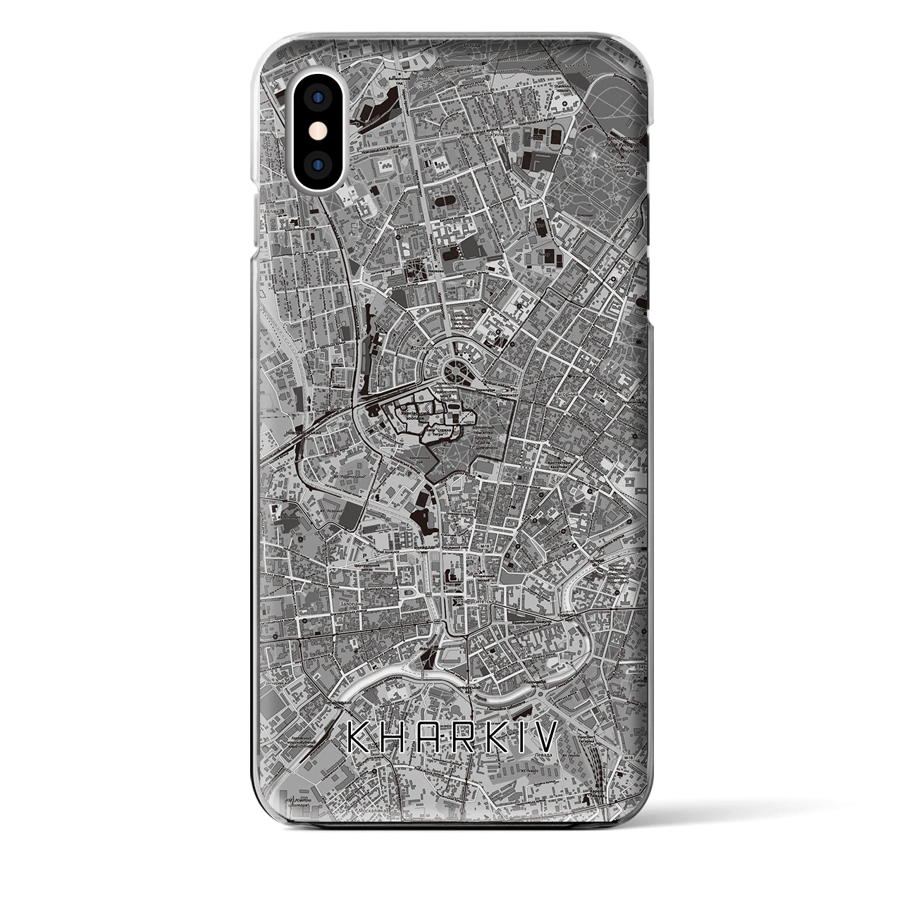【ハルキウ(ウクライナ)】地図柄iPhoneケース(クリアタイプ)