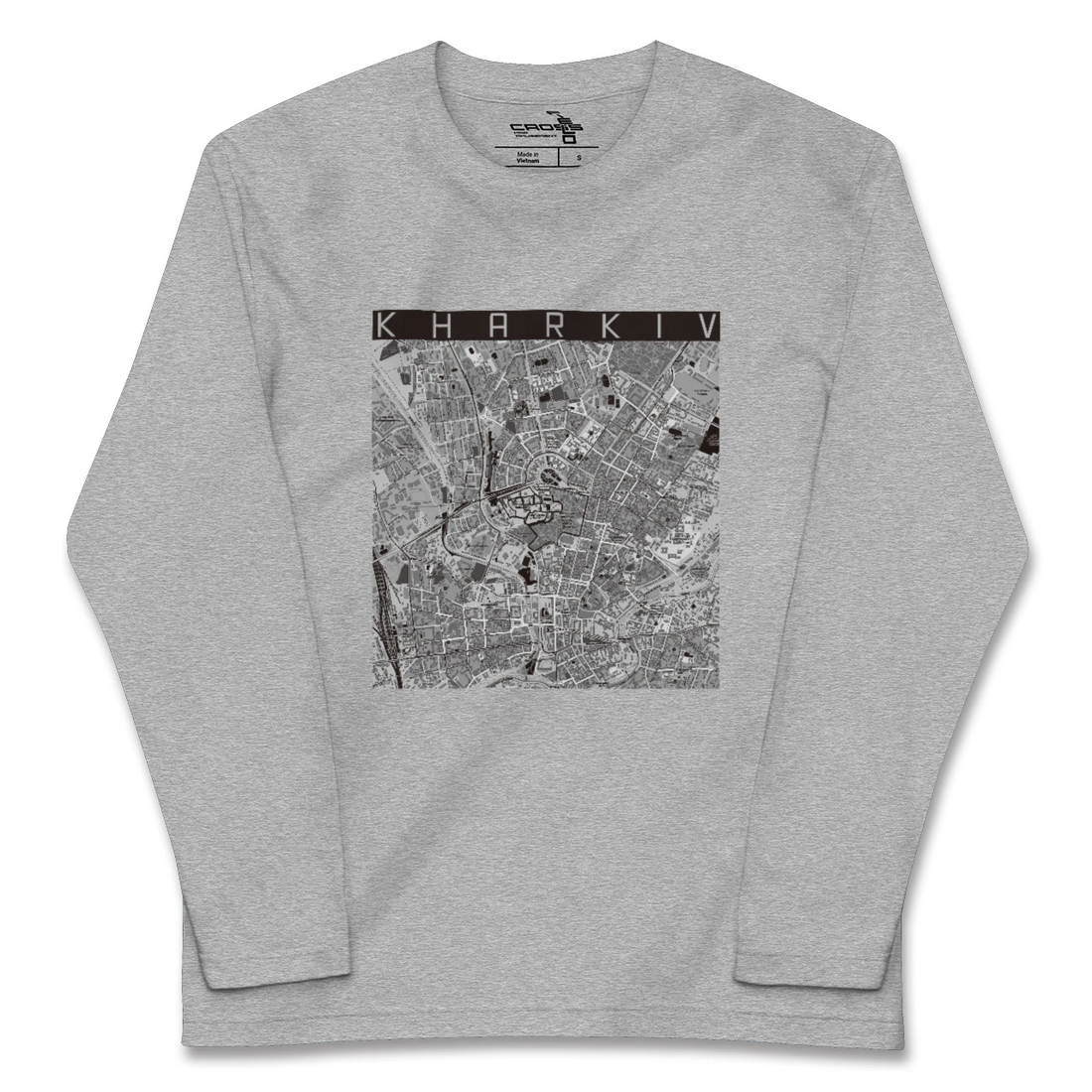 【ハルキウ(ウクライナ)】地図柄ロングスリーブTシャツ