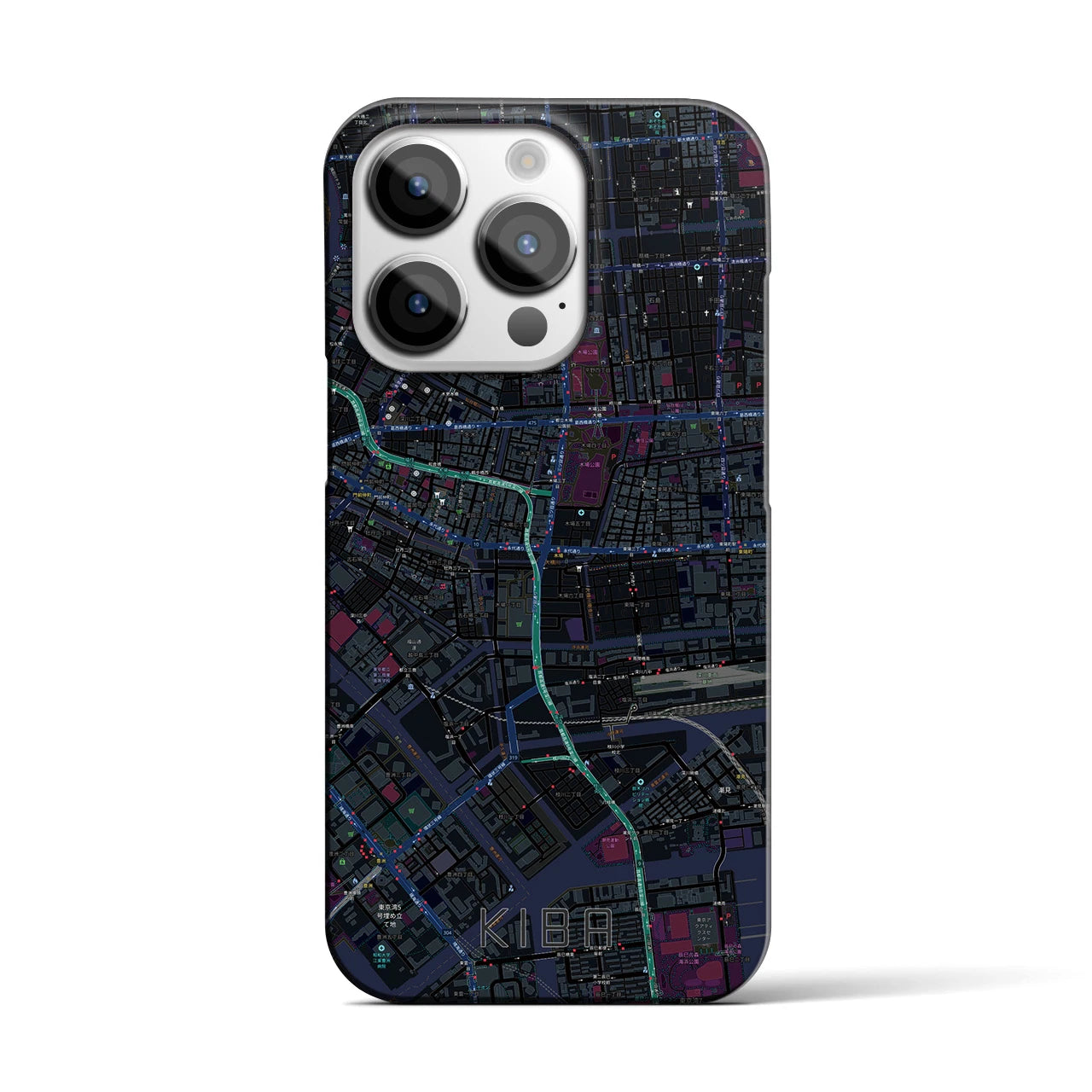 【木場(東京都)】地図柄iPhoneケース(バックカバータイプ)