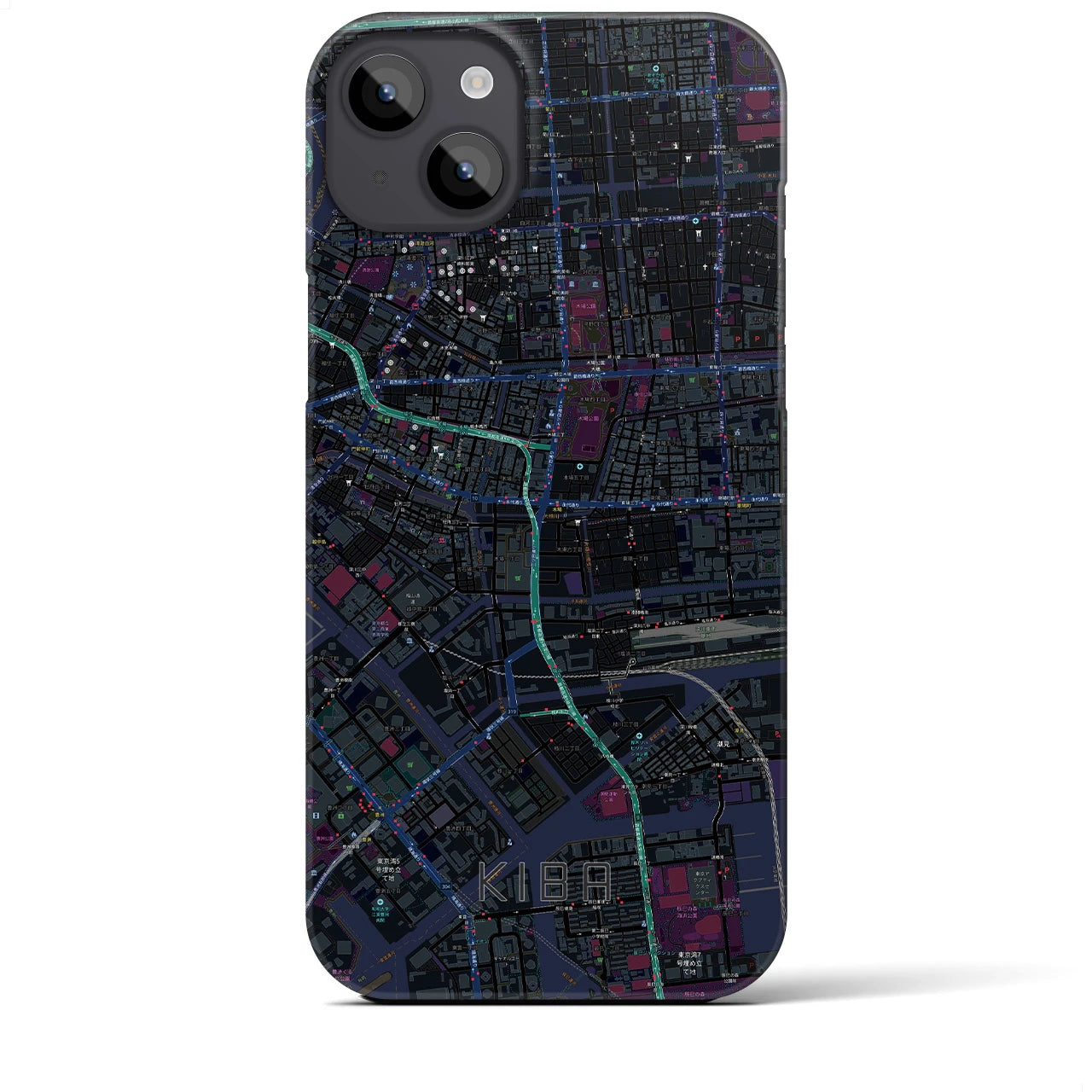 【木場(東京都)】地図柄iPhoneケース(バックカバータイプ)