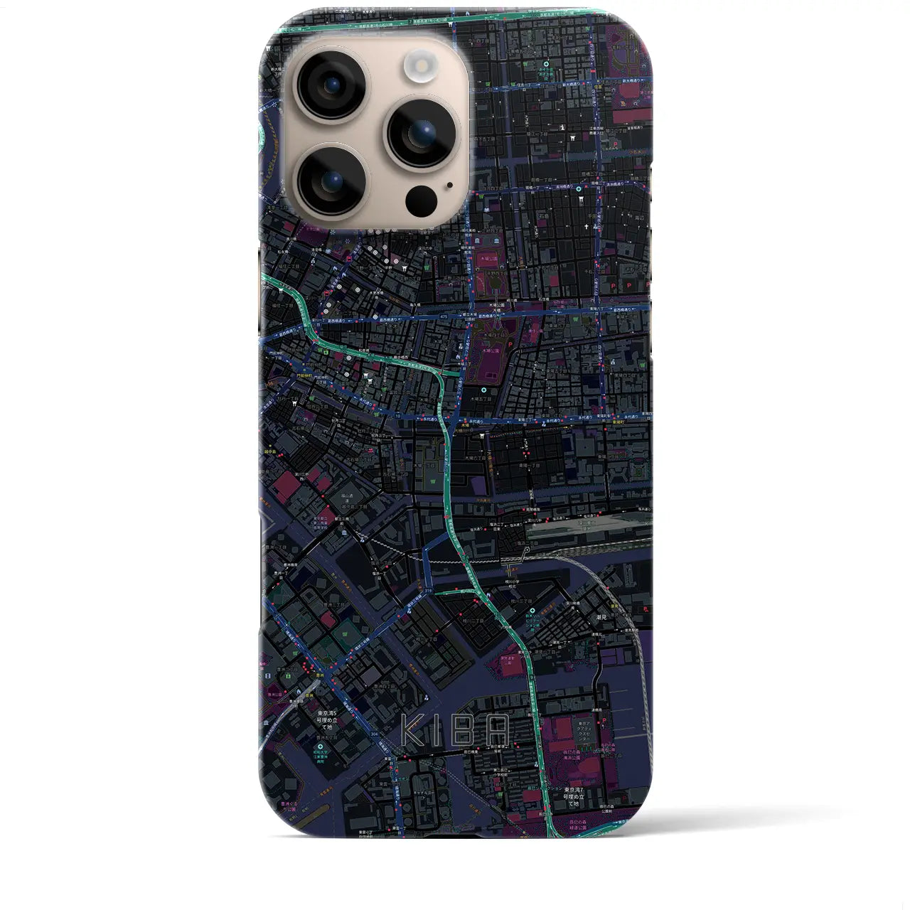 【木場(東京都)】地図柄iPhoneケース(バックカバータイプ)