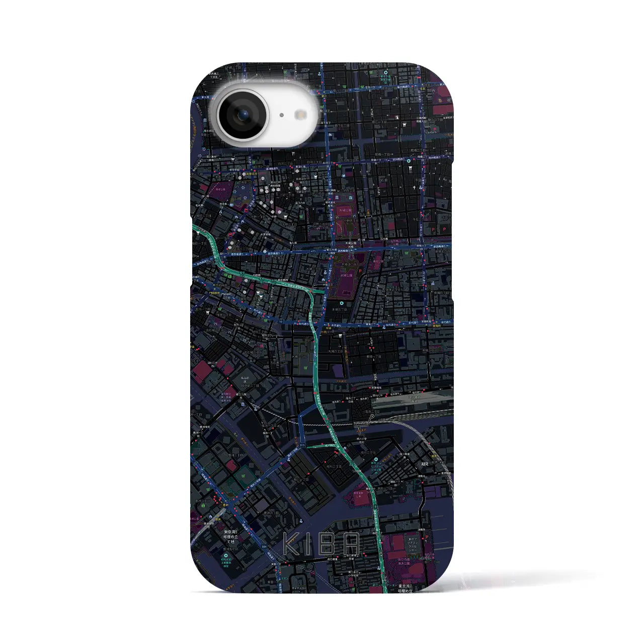 【木場(東京都)】地図柄iPhoneケース(バックカバータイプ)