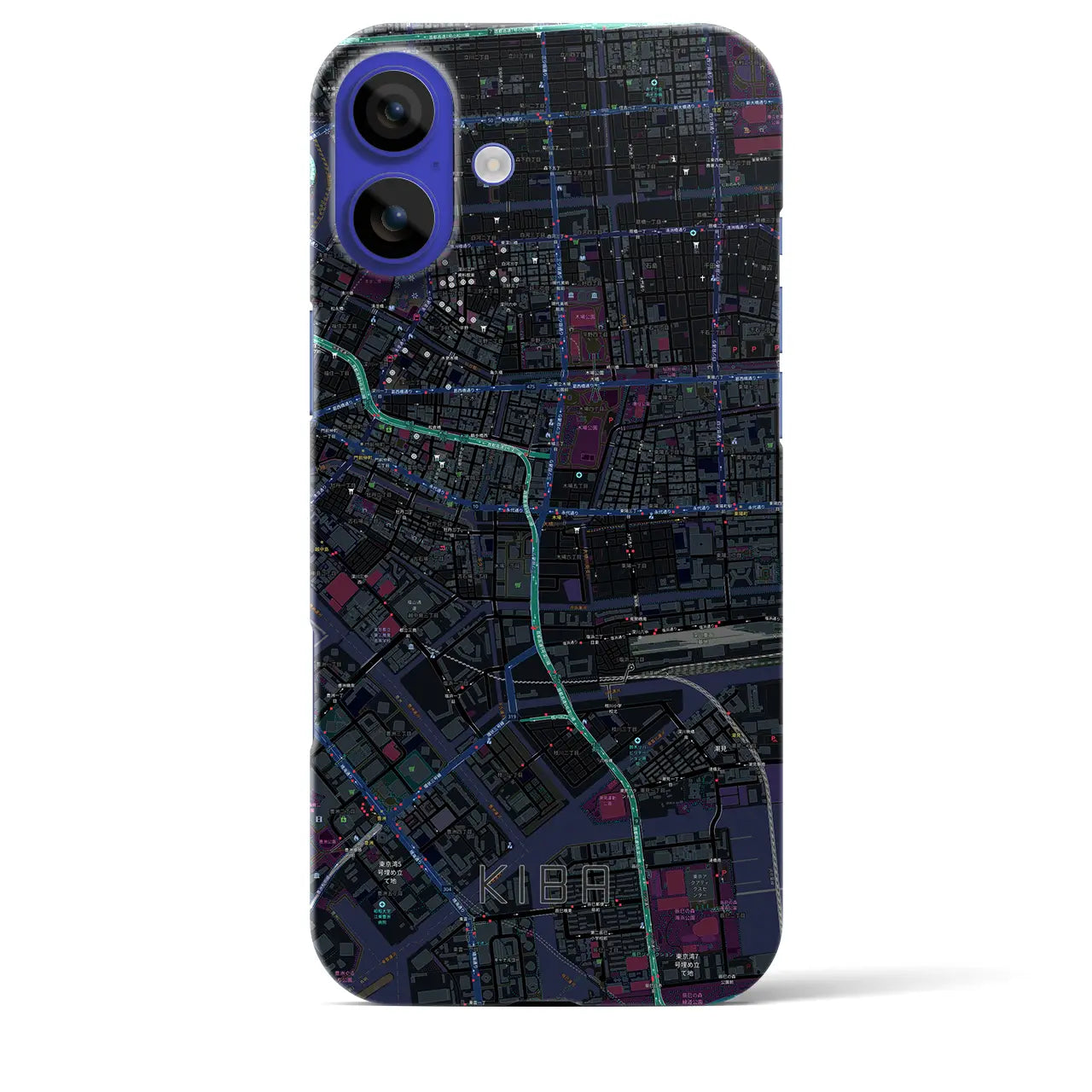【木場(東京都)】地図柄iPhoneケース(バックカバータイプ)