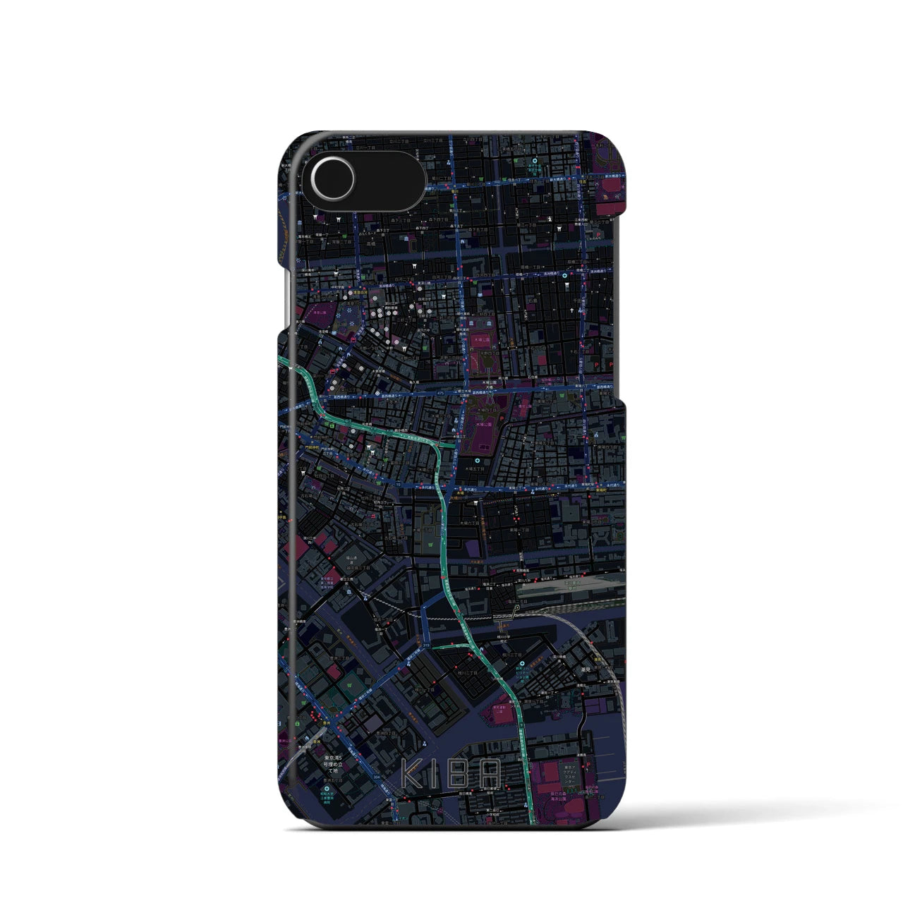 【木場(東京都)】地図柄iPhoneケース(バックカバータイプ)