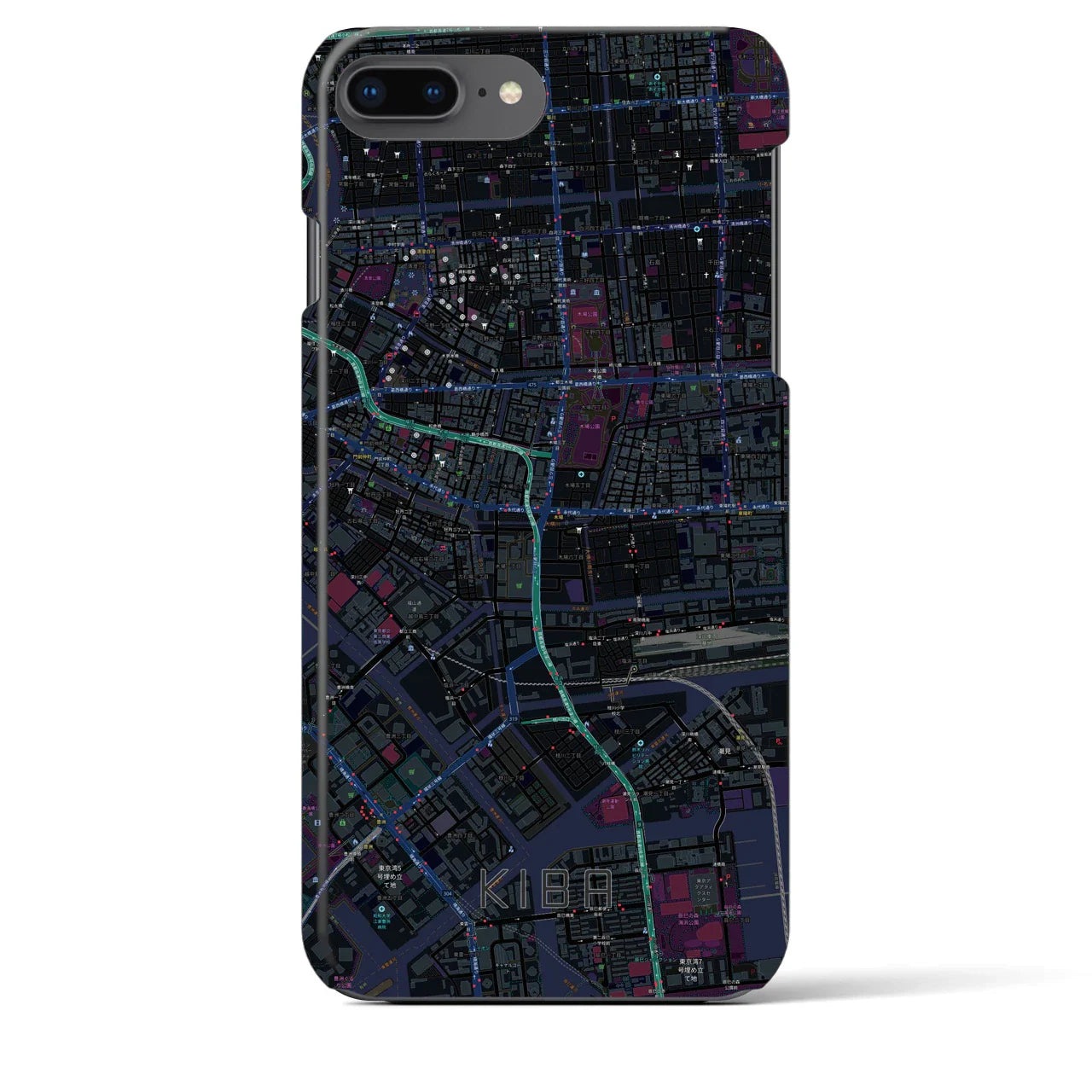 【木場(東京都)】地図柄iPhoneケース(バックカバータイプ)