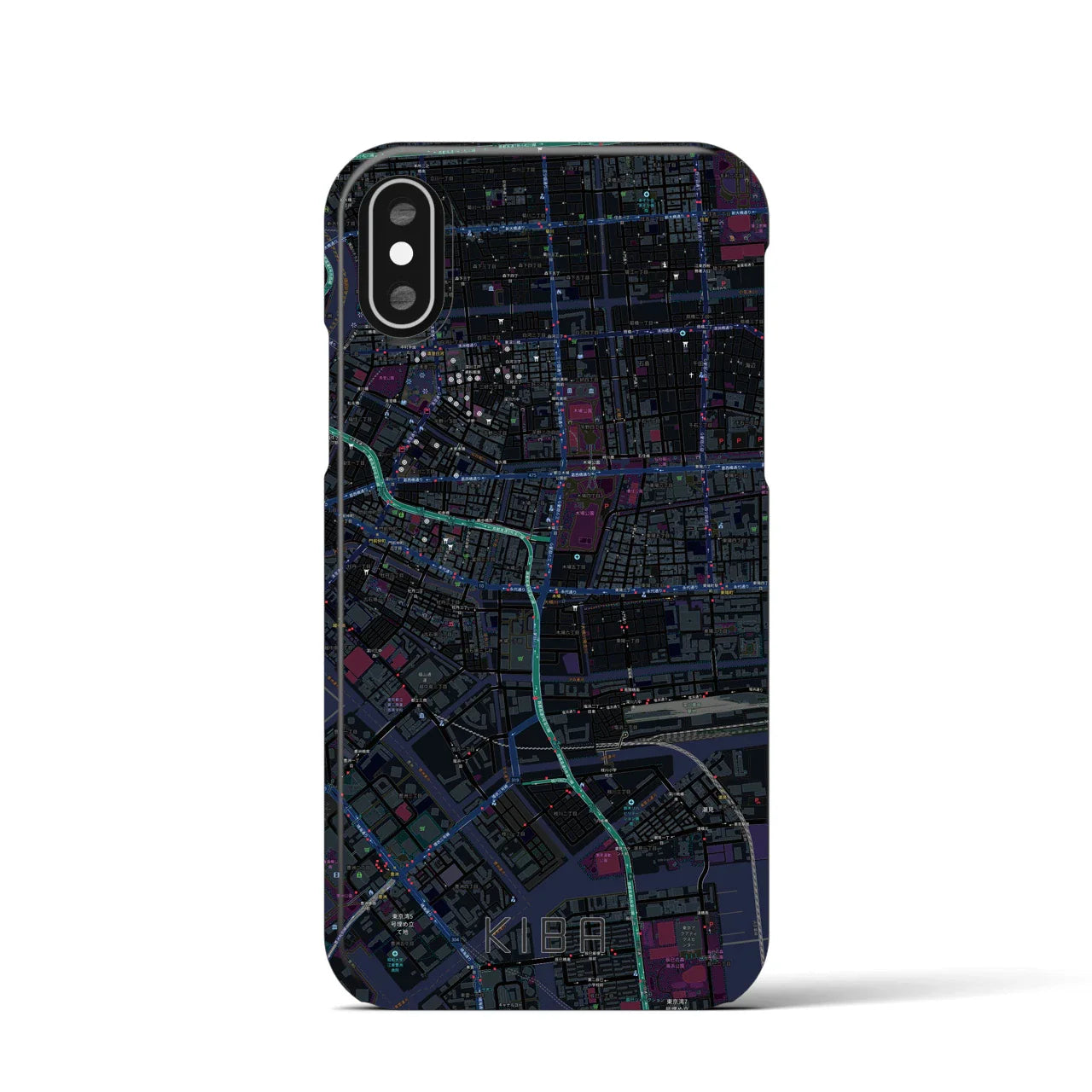 【木場(東京都)】地図柄iPhoneケース(バックカバータイプ)