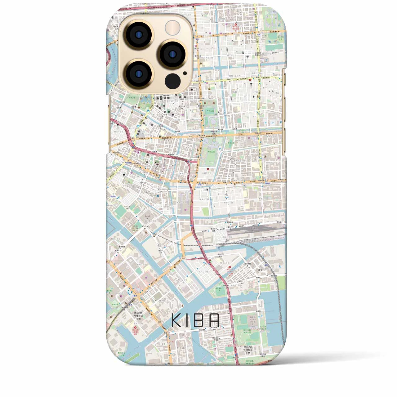 【木場(東京都)】地図柄iPhoneケース(バックカバータイプ)
