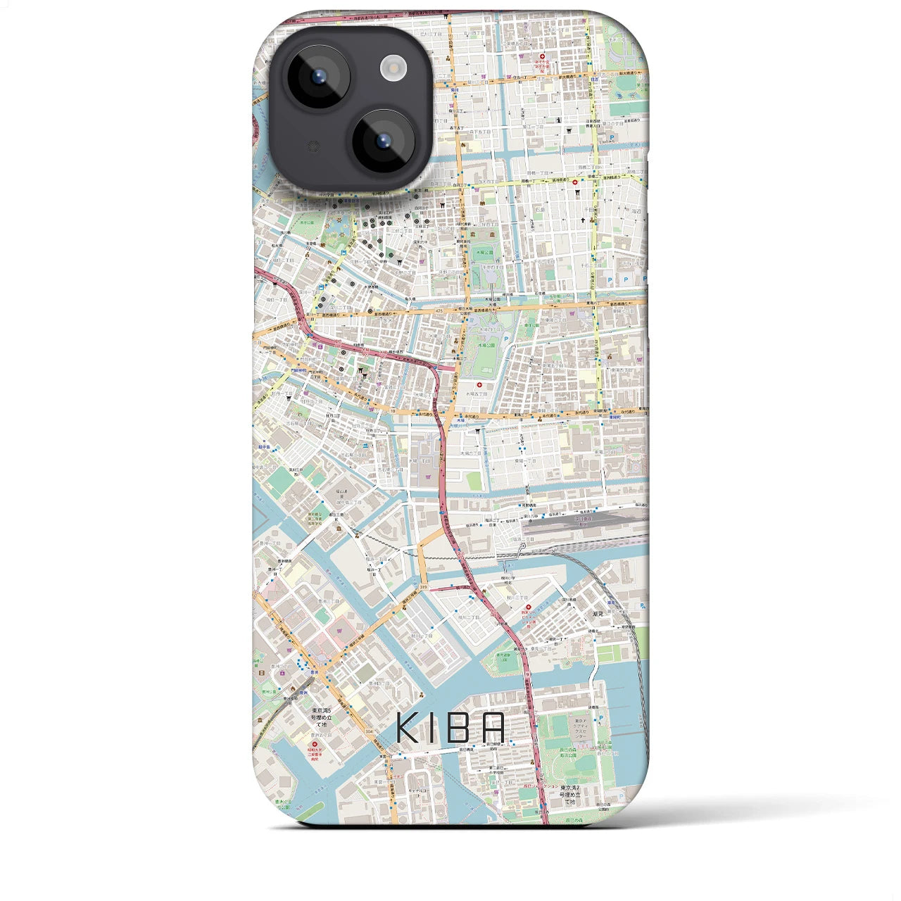 【木場(東京都)】地図柄iPhoneケース(バックカバータイプ)