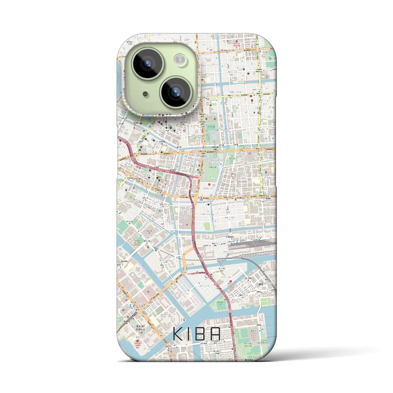 【木場(東京都)】地図柄iPhoneケース(バックカバータイプ)