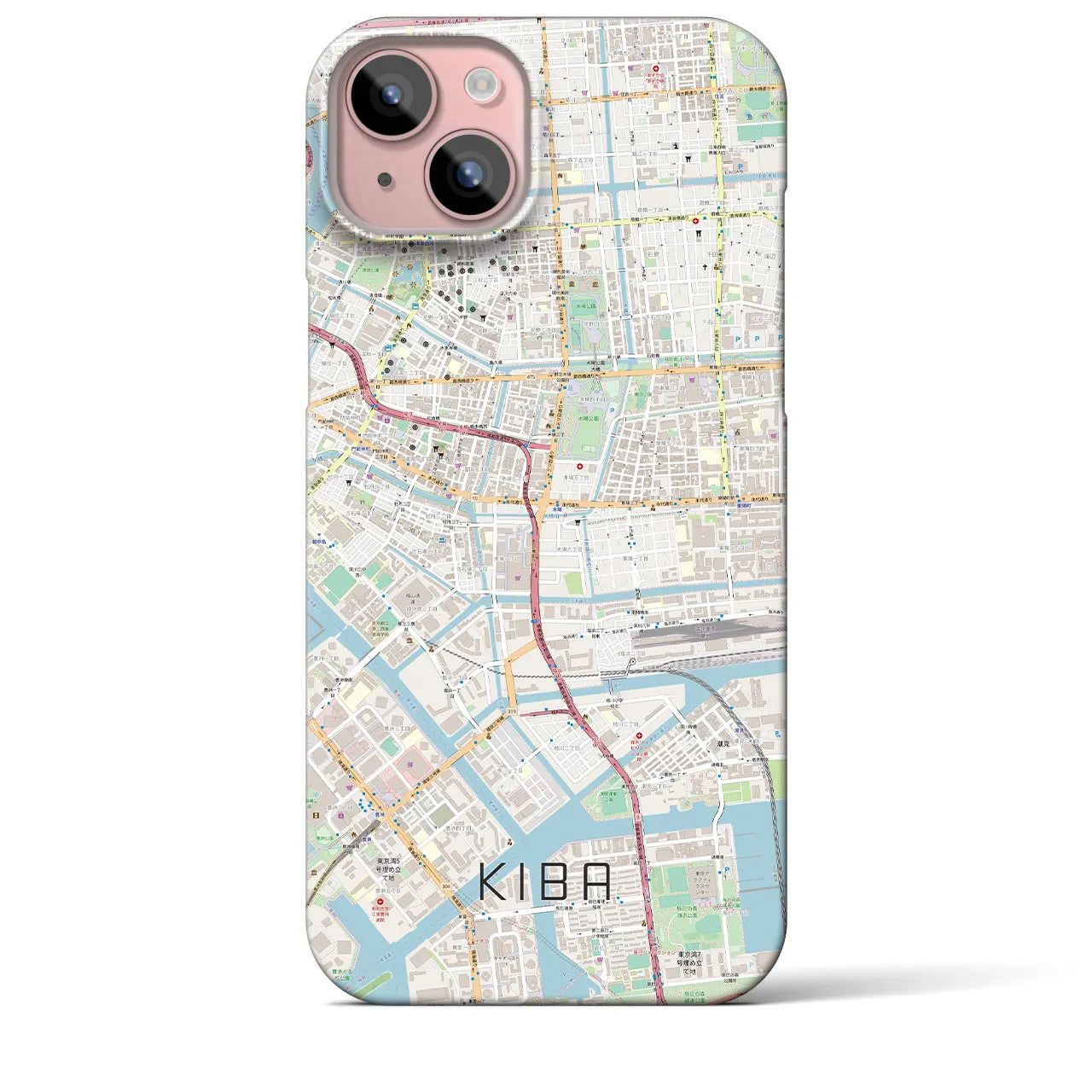 【木場(東京都)】地図柄iPhoneケース(バックカバータイプ)