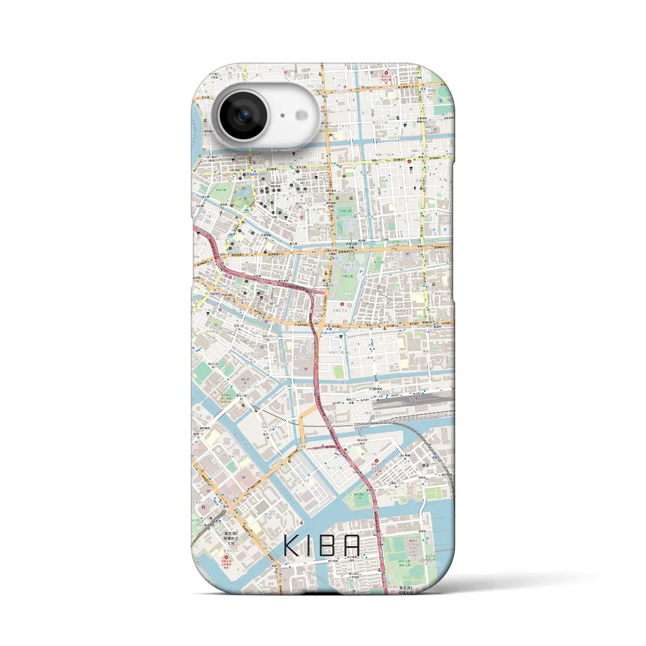 【木場(東京都)】地図柄iPhoneケース(バックカバータイプ)